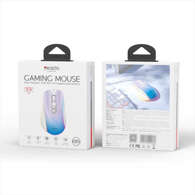 Yesido KB51 USB 7200DPI RGB Gradient Wired Gaming Mouse