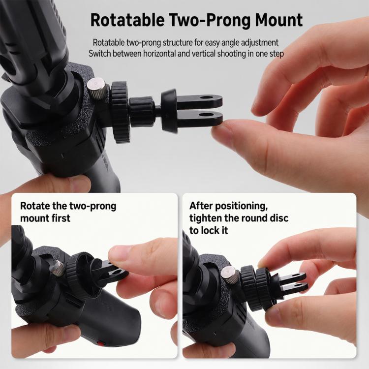 Lazy Neck Bracket POV View Mount with 1/4 Screw Hole & Dual-Prong Mount, For Insta360 Luna Ultra