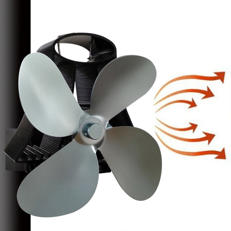 YL-105 4-Blade Aluminum Heat Powered Fireplace Stove Fan, YL-105 (Gold), YL-105 (Rose Red), YL-105 (Silver), YL-105(White), YL-105 (Black), YL-105 (Bronze), YL-105 (Grey)