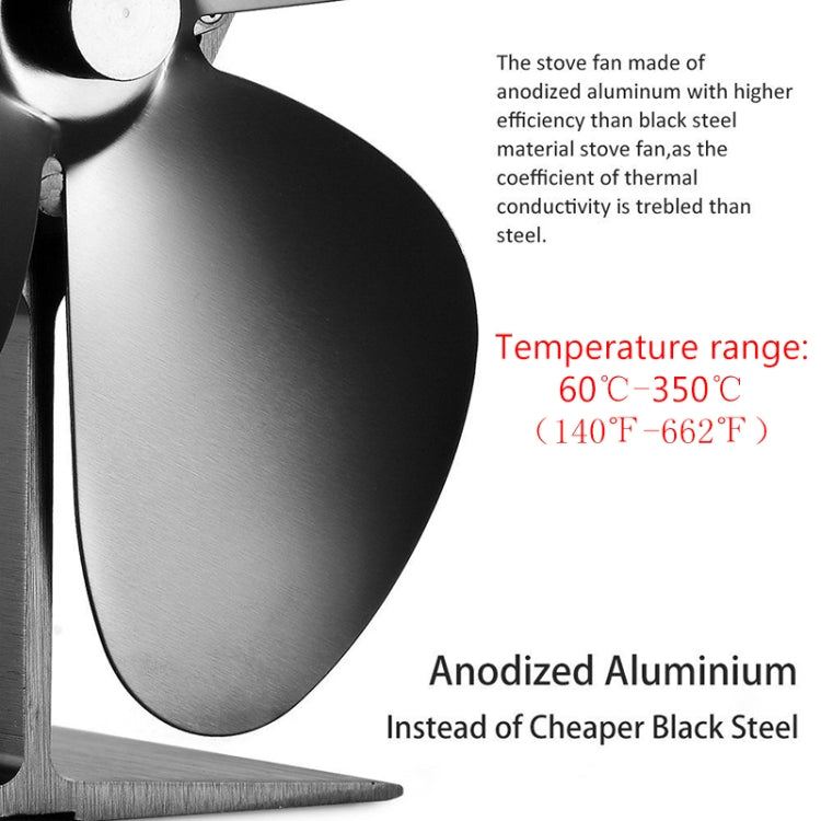 YL-105 4-Blade Aluminum Heat Powered Fireplace Stove Fan, YL-105 (Gold), YL-105 (Rose Red), YL-105 (Silver), YL-105(White), YL-105 (Black), YL-105 (Bronze), YL-105 (Grey)
