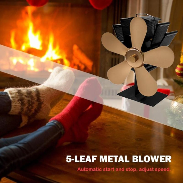 YL602 5-Blade High Temperature Metal Heat Powered Fireplace Stove Fan, YL602 (Grey), YL602 (Gold), YL602 (Rose Red), YL602 (Silver), YL602 (Black), YL602 (Bronze)