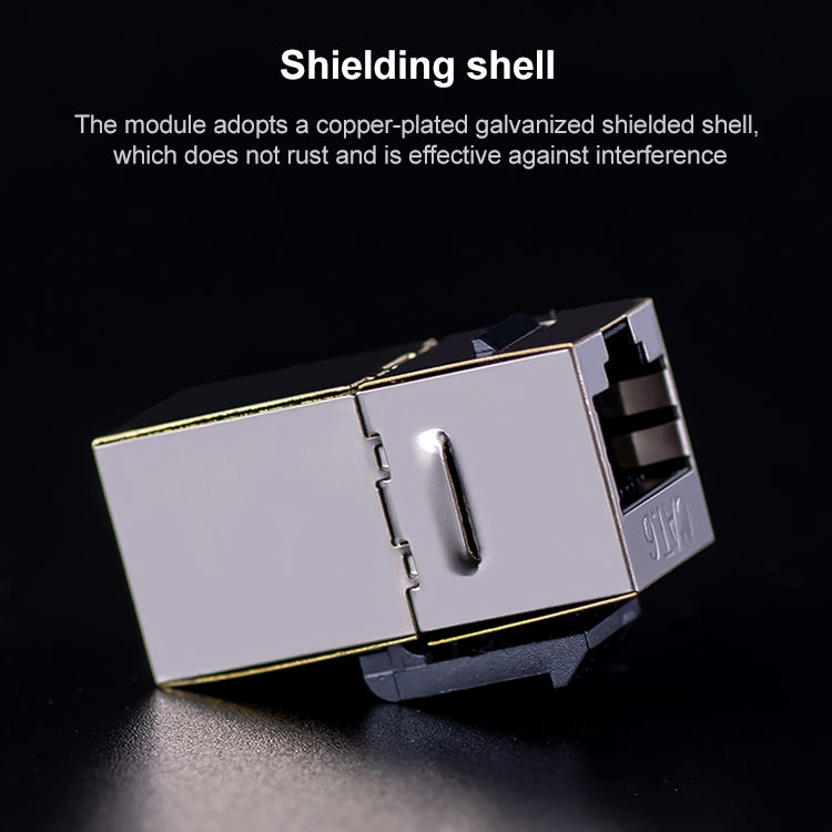 CAT.6 Shielded Pass-through Network Module, Single Port Panel + Shielded Pass-through, Single Port Panel+Shielded Pass-through