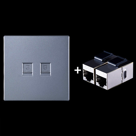 CAT.6 Shielded Pass-through Network Module, Dual Ports Panel + Shielded Pass-through, Dual Ports Panel+Shielded Pass-through