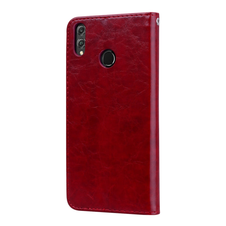 Business Style Oil Wax Texture Horizontal Flip Leather Case for Huawei Honor 8X, with Holder & Card Slots & Wallet, For Huawei Honor 8X