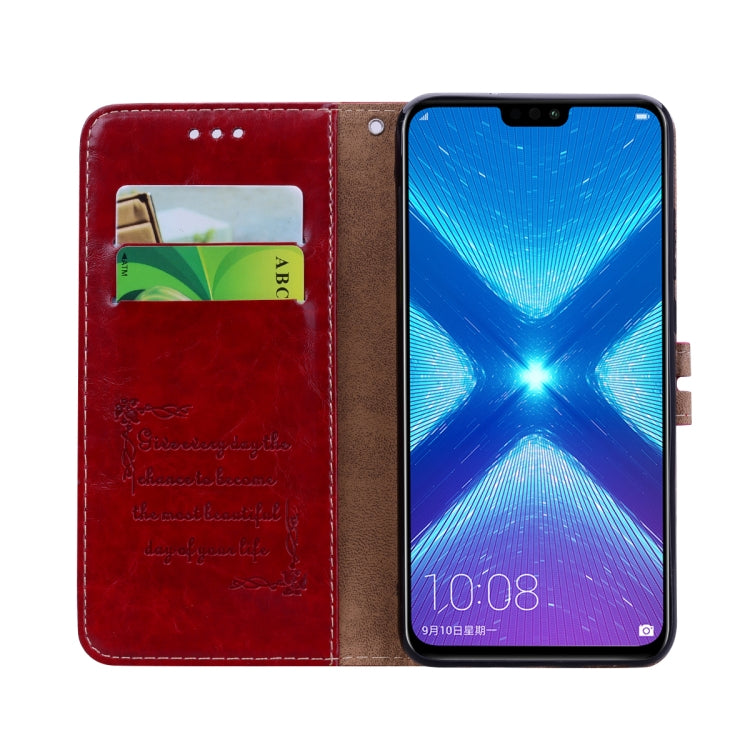 Business Style Oil Wax Texture Horizontal Flip Leather Case for Huawei Honor 8X, with Holder & Card Slots & Wallet, For Huawei Honor 8X
