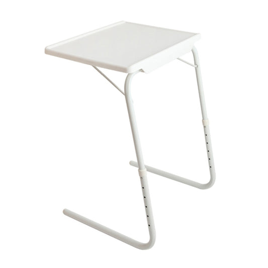 Plastic Pad Steel Tube Bracket Liftable Foldable Portable Multi-purpose Laptop Table, Adjustable Height: 52-72cm, Adjustable Angle: 30 Degrees / 60 Degrees / 90 Degrees, Adjustable Height: 52-72cm White