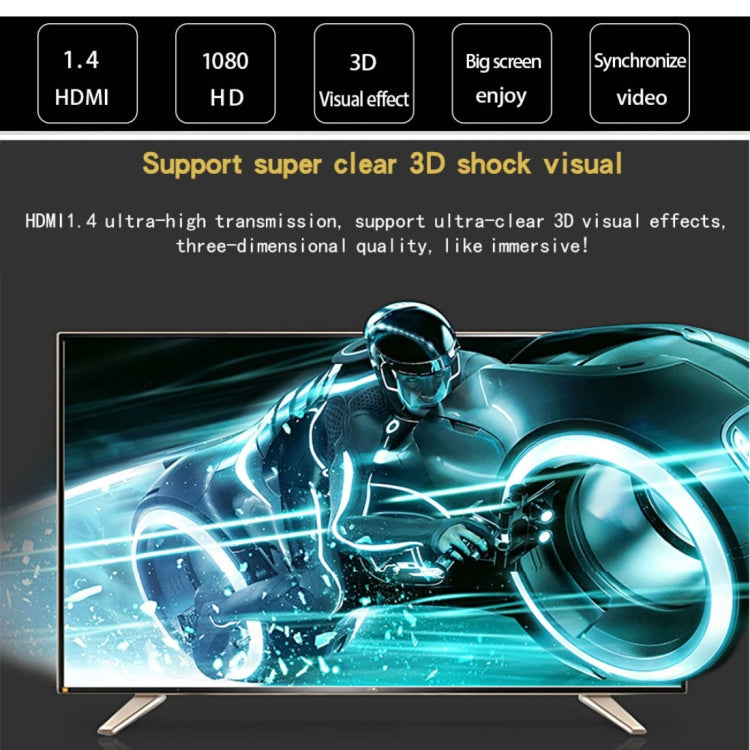 5m HDMI 1.4 Version 1080P Woven Net Line Blue Black Head HDMI Male to HDMI Male Audio Video Connector Adapter Cable, Length: 5m