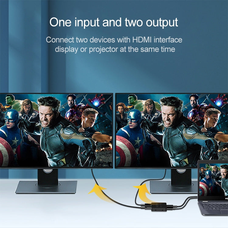 1x2 Mini HDMI Amplifier Splitter, Support 3D & 4K x 2K