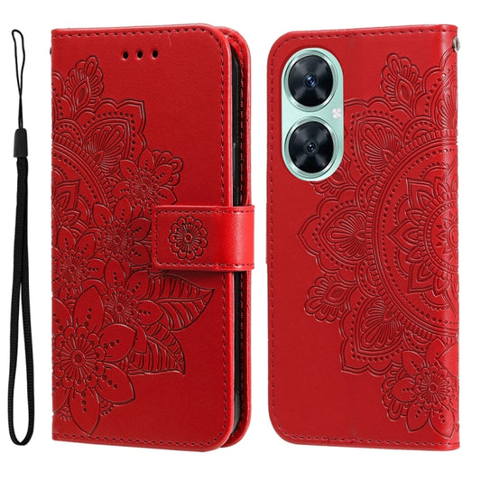 For Huawei nova 11i / Maimang 20 5G / Enjoy 60 Pro 7-petal Flowers Embossing Leather Phone Case