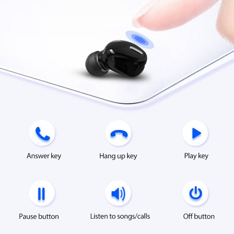 X9 Wireless Bluetooth 5.0 Mini In-Ear Unilateral Earphone, X9 Black, X9 White