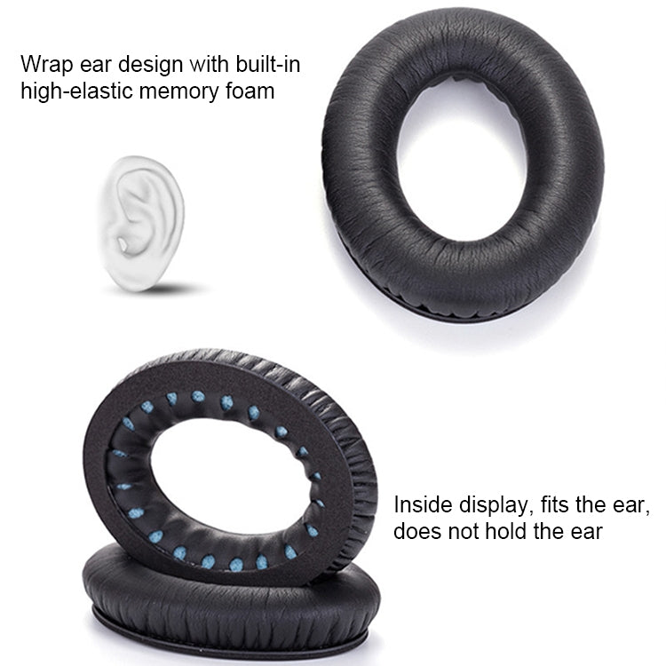 1 Pair Soft Earmuff Headphone Jacket with Sound Insulation Cotton for BOSE QC2 / QC15 / AE2 / QC25