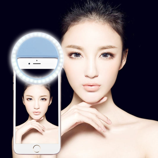 Charging Selfie Beauty Light For iPhone, Galaxy, Huawei, Xiaomi, LG, HTC and Other Smart Phones with Adjustable Clip & USB Cable