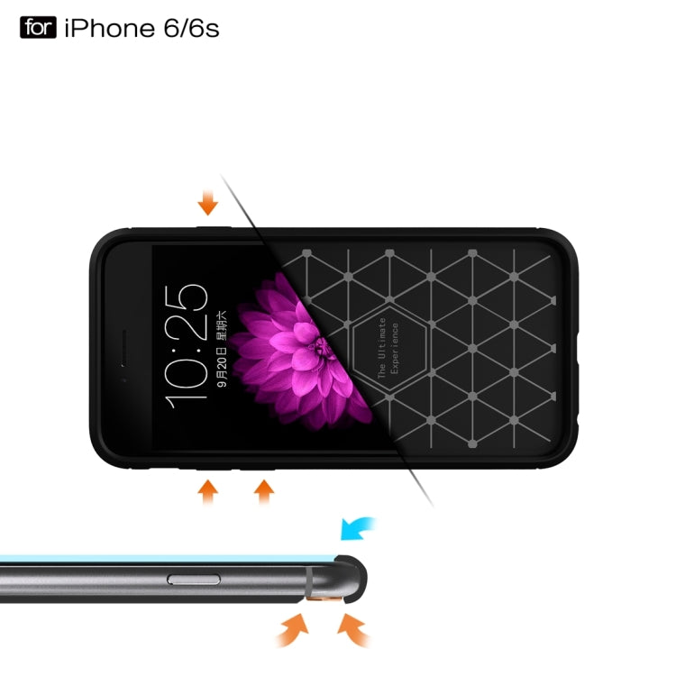 For iPhone 6 Plus & 6s Plus Brushed Texture Fiber TPU Rugged Armor Protective Case, For 6P & 6sP, For iPhone 6 Plus & 6s Plus