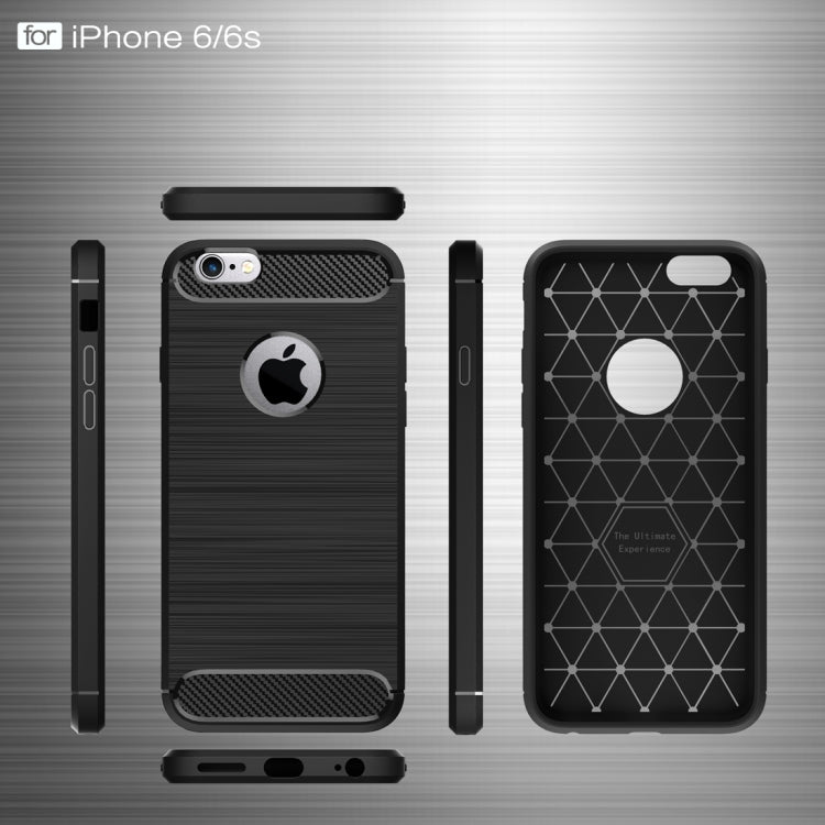 For iPhone 6 Plus & 6s Plus Brushed Texture Fiber TPU Rugged Armor Protective Case, For 6P & 6sP, For iPhone 6 Plus & 6s Plus