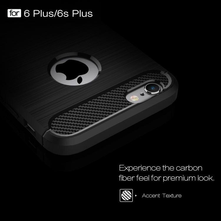 For iPhone 6 Plus & 6s Plus Brushed Texture Fiber TPU Rugged Armor Protective Case, For 6P & 6sP, For iPhone 6 Plus & 6s Plus