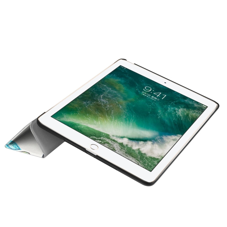 For iPad 9.7 (2018) & iPad 9.7 (2017) Cross Texture Painting  Pattern Horizontal Flip Leather Case with Three-folding Holder, IP7D1011A, IP7D1011B, IP7D1011C, IP7D1011D, IP7D1011E, IP7D1011F, IP7D1011G, IP7D1011H, IP7D1011J, IP7D1011K