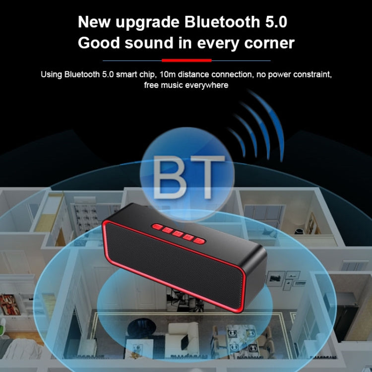 SC211 Portable Subwoofer Wireless Bluetooth Speaker Bluetooth 5.0, Support TF Card & U Disk & 3.5mm AUX