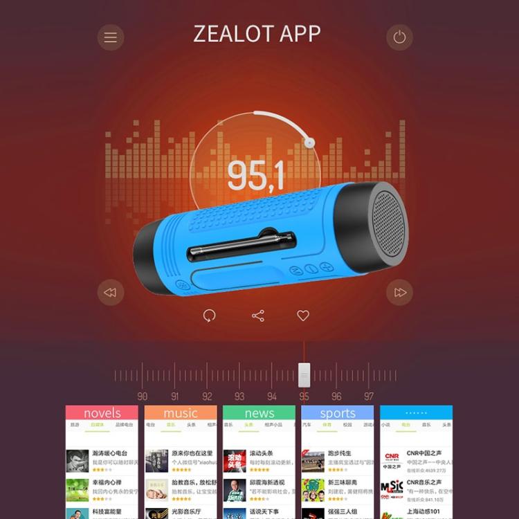 ZEALOT S1 Multifunctional Bass Wireless Bluetooth Speaker, Built-in Microphone, Support Bluetooth Call & AUX & TF Card & LED Lights