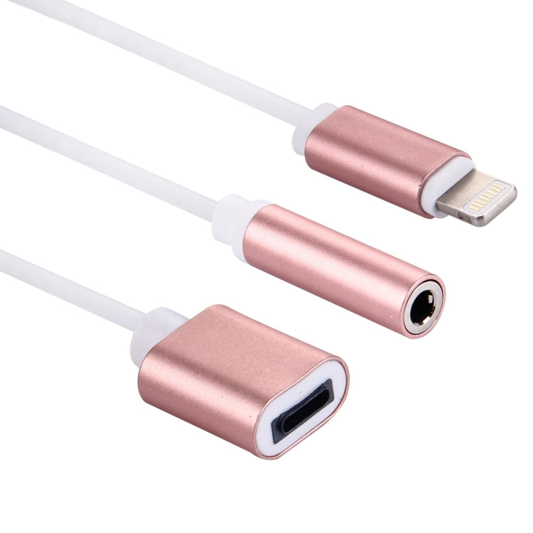 10cm 8 Pin Female & 3.5mm Audio Female to 8 Pin Male Charger Adapter Cable, Support All IOS Systems