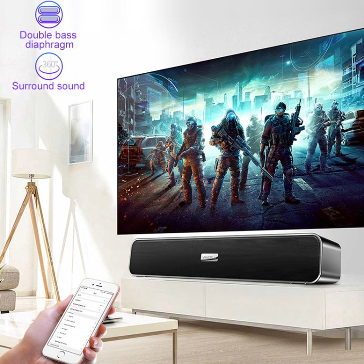 YINDIAO A36 Bluetooth 5.0 Smart Subwoofer Computer Wireless Bluetooth Speaker, Bluetooth Standard Version, Bluetooth Standard Version(Black)