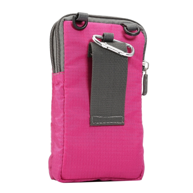 Universal Multi-function Plaid Texture Double Layer Zipper Sports Waist Bag / Shoulder Bag for iPhone X  & 7 & 7 Plus / Galaxy S9+ / S8+ / Note 8 / Sony Xperia Z5 / Huawei Mate 8, Size: 16.5 x 9.0 x 3.0cm