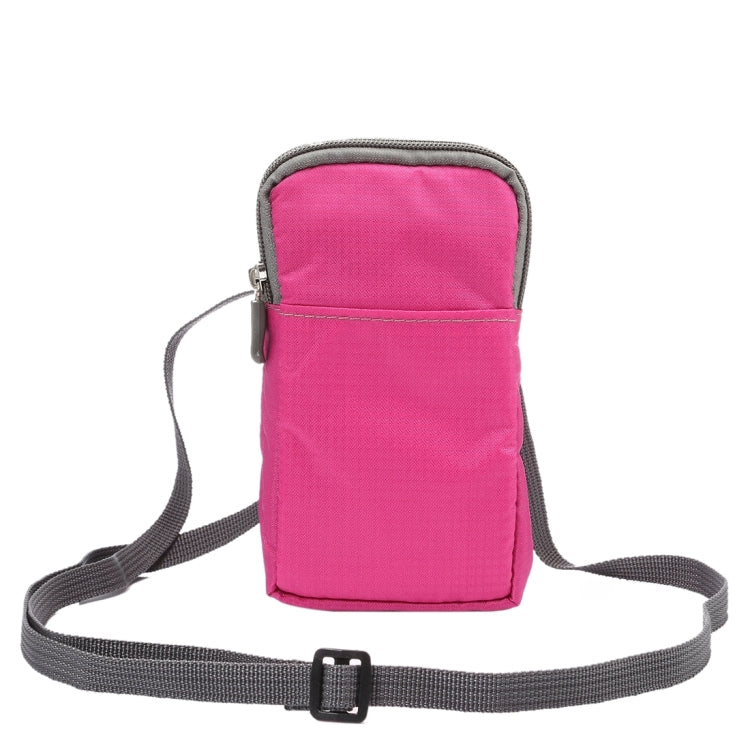 Universal Multi-function Plaid Texture Double Layer Zipper Sports Waist Bag / Shoulder Bag for iPhone X  & 7 & 7 Plus / Galaxy S9+ / S8+ / Note 8 / Sony Xperia Z5 / Huawei Mate 8, Size: 16.5 x 9.0 x 3.0cm