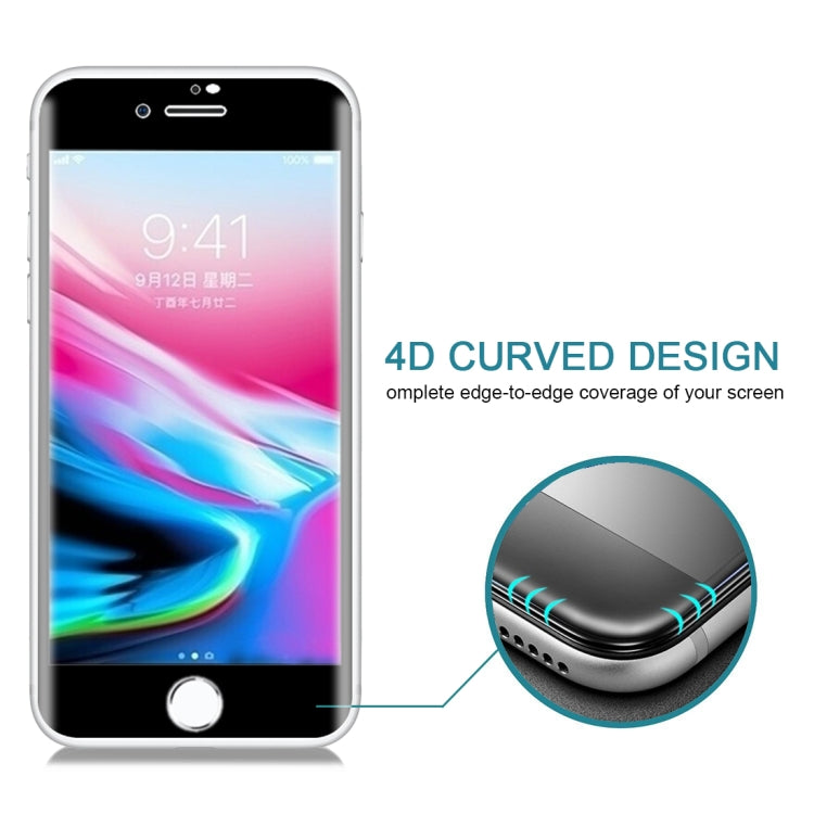 For iPhone SE 2020 / 8 / 7  0.3mm 9H Surface Hardness 4D Curved Full Screen Tempered Glass Screen Protector, For iPhone SE 2020 / 8 / 7(1 PC)