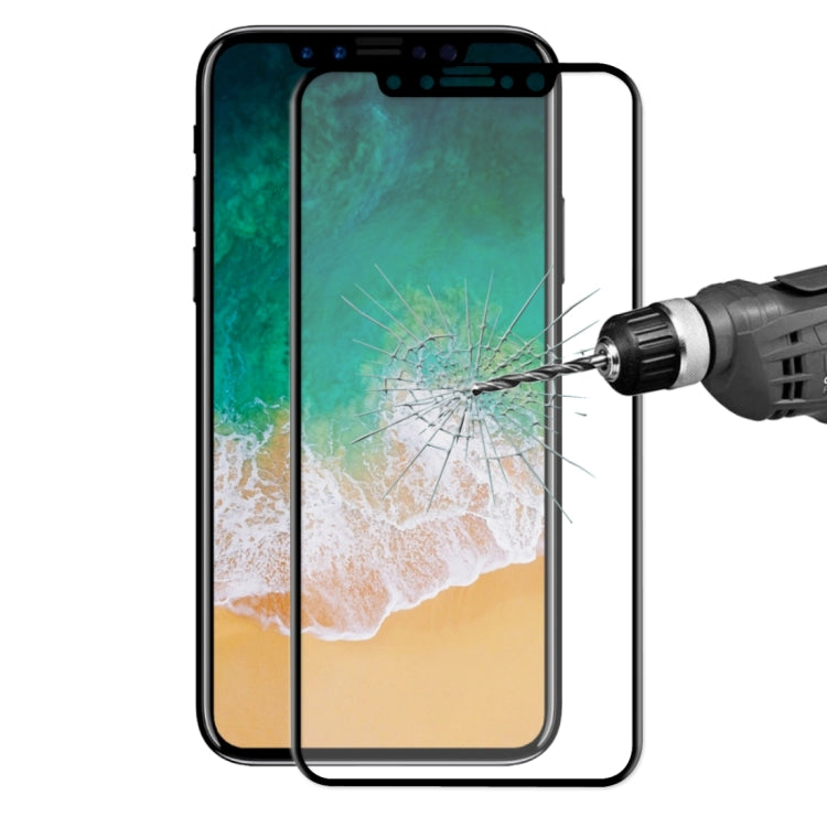 For iPhone X ENKAY Hat-Prince 0.26mm 9H Surface Hardness 3D Explosion-proof Full Screen Curved Heat Bending Tempered Glass Screen Film, For X (0.2mm 3D)