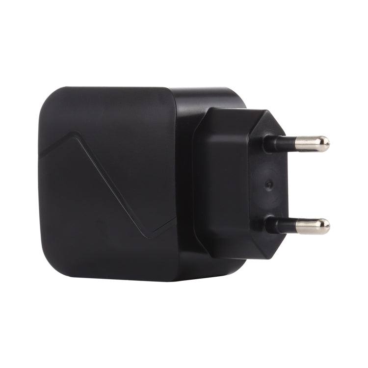 LZ-819A+C QC3.0 USB + PD 18W USB-C / Type-C Interfaces Travel Charger with Indicator Light, EU Plug, EU Plug