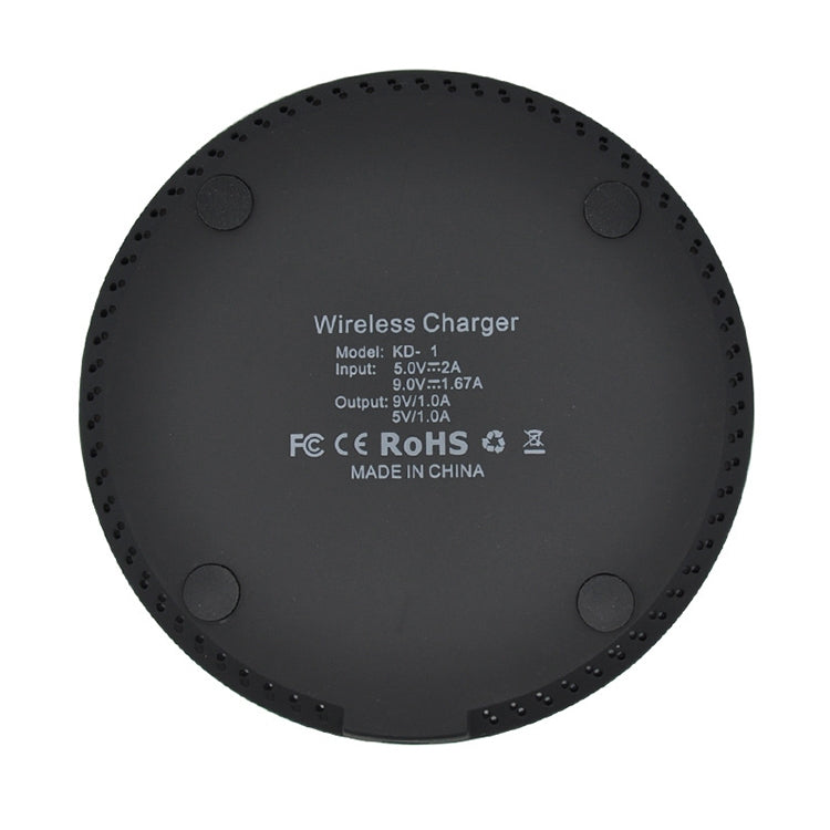 KD-1 Ultra-thin 10W Normal Charging Wireless Charger, Normal Charging, Black, Normal Charging, White