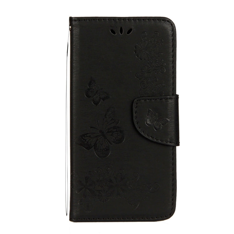 For iPhone X / XS Pressed Flowers Butterfly Pattern Horizontal Flip Leather Case with Holder & Card Slots & Wallet & Lanyard, For X