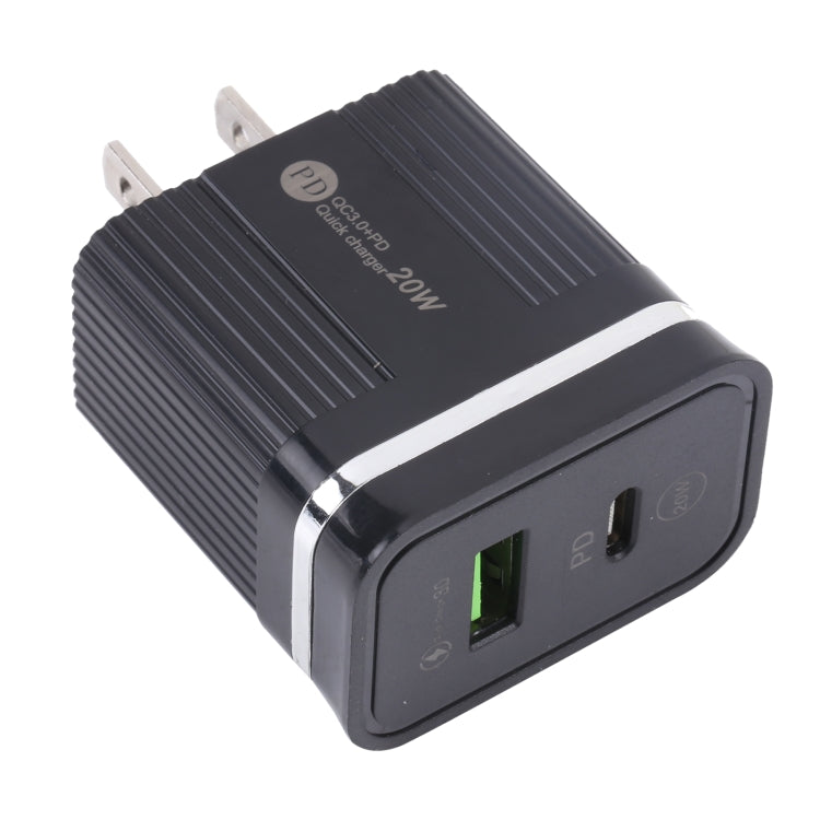 46-A2C2 20W PD + QC3.0 USB Multifunction Fast Charger,US Plug, US Plug