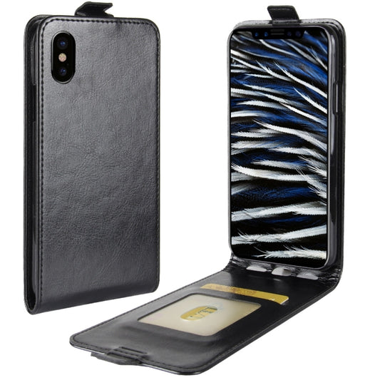 For iPhone X / XS Crazy Horse Texture Vertical Flip Leather Case with Card Slot & Photo Frame, For iPhone X, For iPhone X / XS
