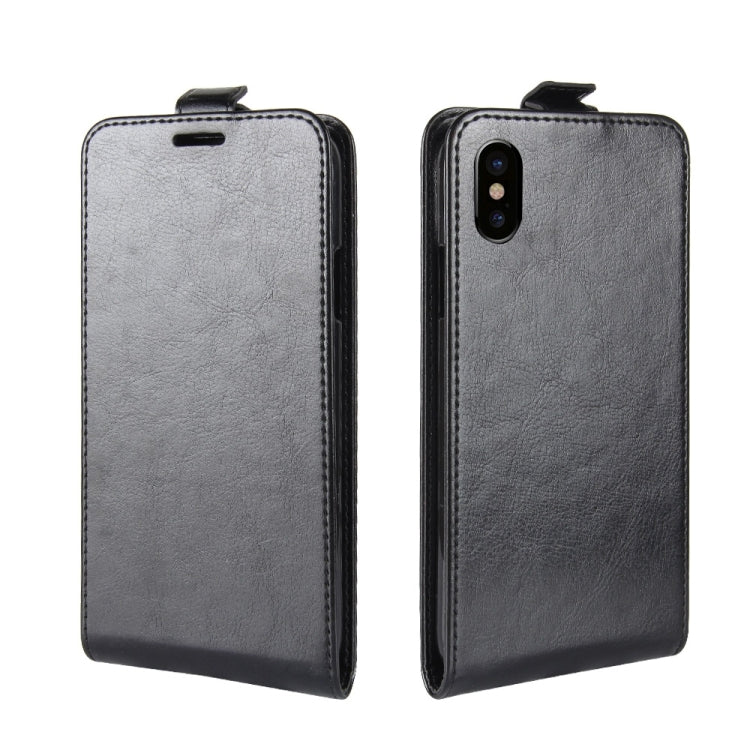 For iPhone X / XS Crazy Horse Texture Vertical Flip Leather Case with Card Slot & Photo Frame, For iPhone X, For iPhone X / XS