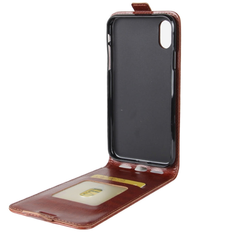 For iPhone X / XS Crazy Horse Texture Vertical Flip Leather Case with Card Slot & Photo Frame, For iPhone X, For iPhone X / XS