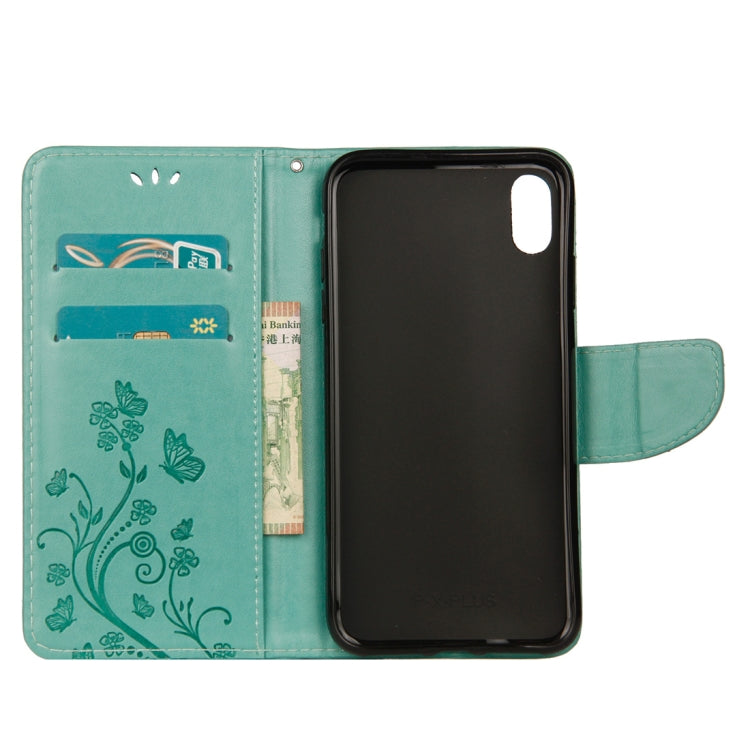 For iPhone XR Embossed Butterfly Pattern Horizontal Flip Leather Case with Card Slot & Holder & Wallet & Lanyard, For XR