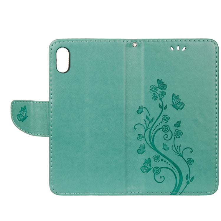 For iPhone XR Embossed Butterfly Pattern Horizontal Flip Leather Case with Card Slot & Holder & Wallet & Lanyard, For XR