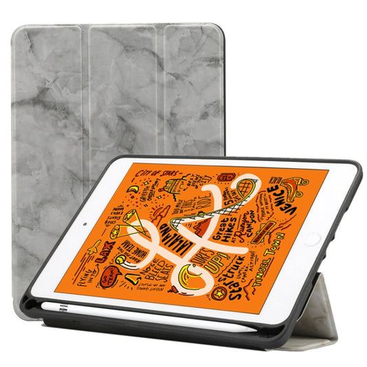 Marble Texture Pattern Horizontal Flip Leather Case for iPad Mini 2019, with Three-folding Holder & Pen Slot & Sleep / Wake-up Function, For iPad Mini 2019