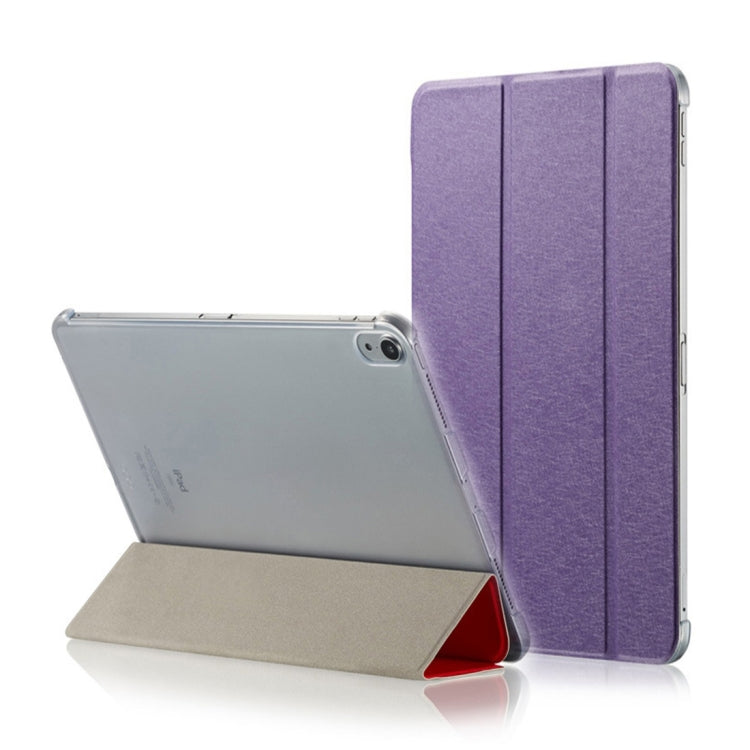 Silk Texture Horizontal Flip Ultra-thin Double-sided Clip Magnetic PU Leather Case for iPad Pro 11 inch (2018), with Three-folding Holder & Sleep / Wake-up Function, For iPad Pro 11 inch (2018)
