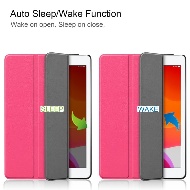For iPad 10.2 Custer Texture Horizontal Flip Smart PU Leather Case with Sleep / Wake-up Function & Three-folding Holder, For iPad 10.2