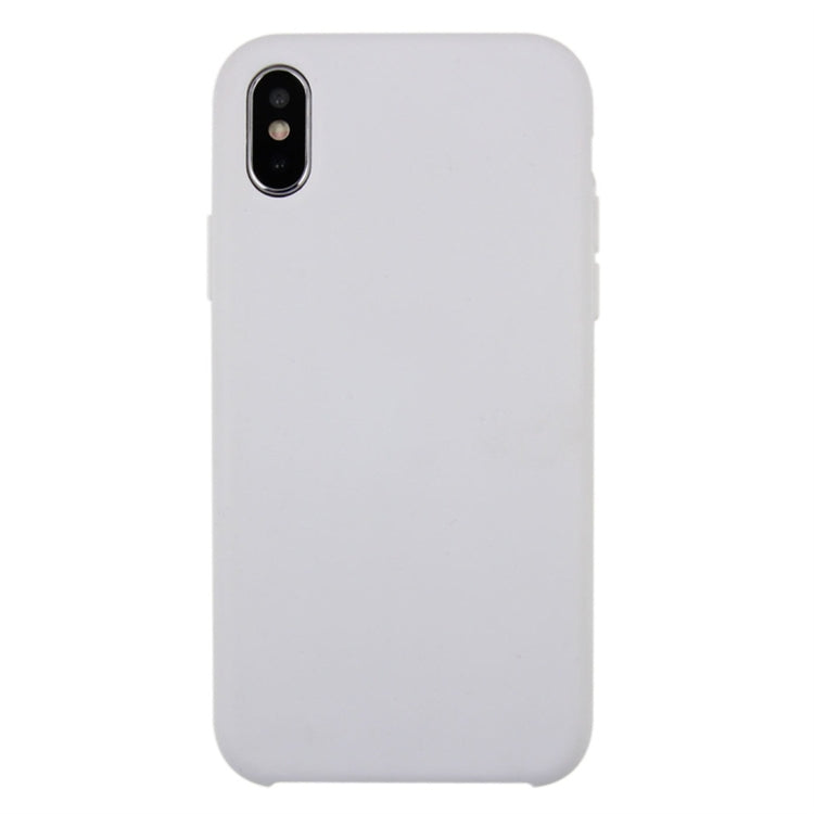 For iPhone X / XS Pure Color Liquid Silicone + PC Dropproof Protective Back Cover Case, For X, iPhone X, X