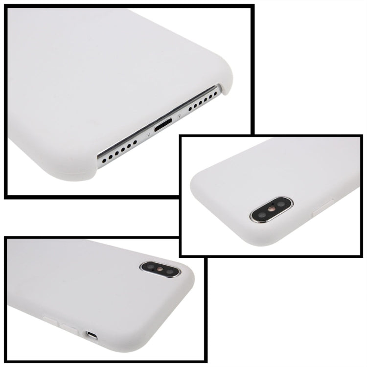 For iPhone X / XS Pure Color Liquid Silicone + PC Dropproof Protective Back Cover Case, For X, iPhone X, X