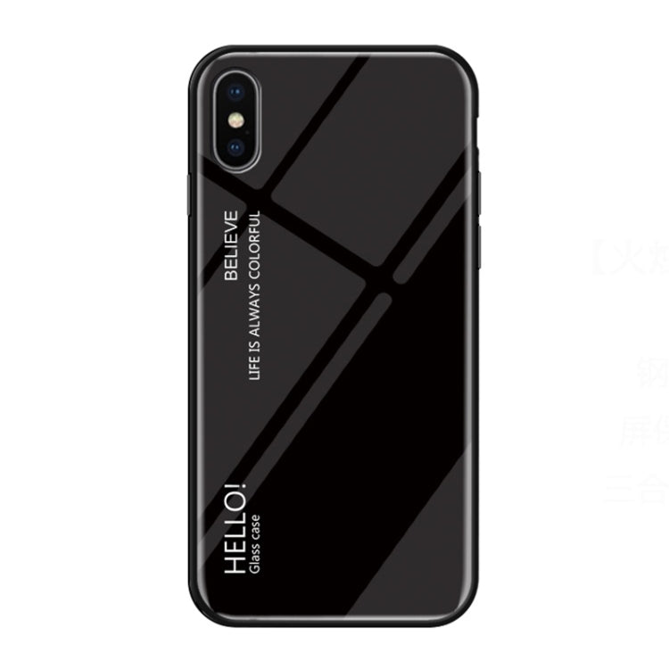 For iPhone XS Max Gradient Color Glass Case, iPhone XS Max