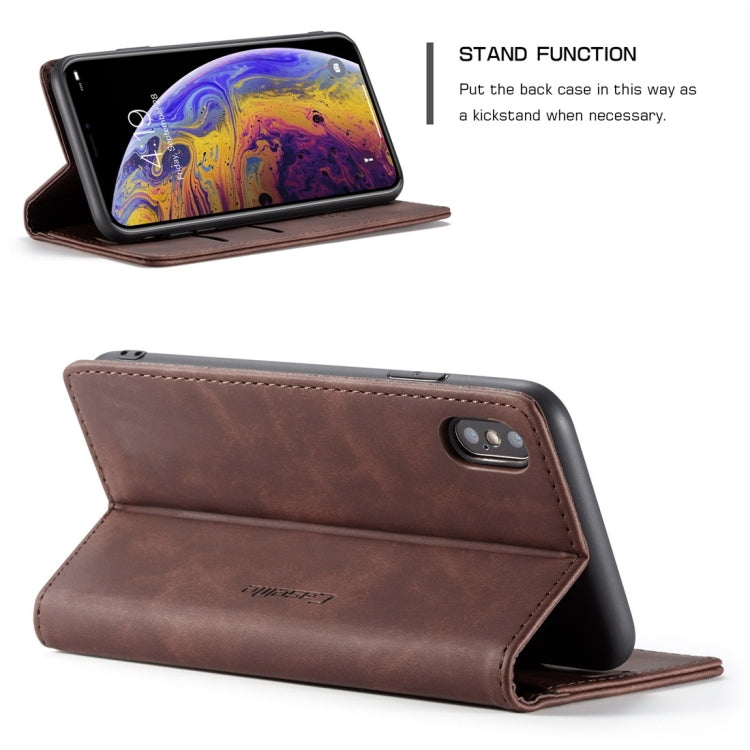 For iPhone XS Max CaseMe-013 Multifunctional Retro Frosted Horizontal Flip Leather Case with Card Slot & Holder & Wallet, For iPhone XS Max