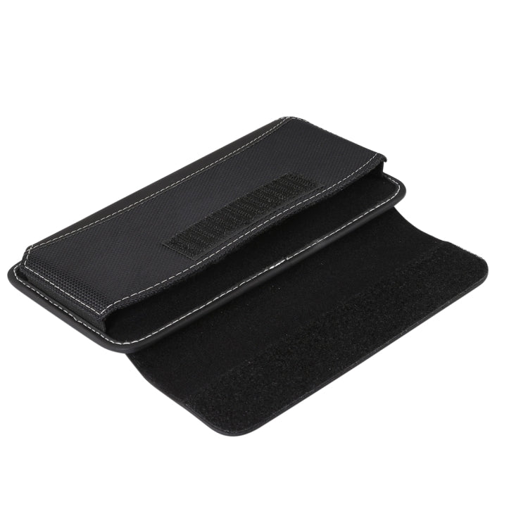 For iPhone XS Max Men Universal Oxford Cloth Portable Mobile Phone Waist Pack Leather Case / Huawei Mate 20 / 6.3 Inch or Below Smartphones