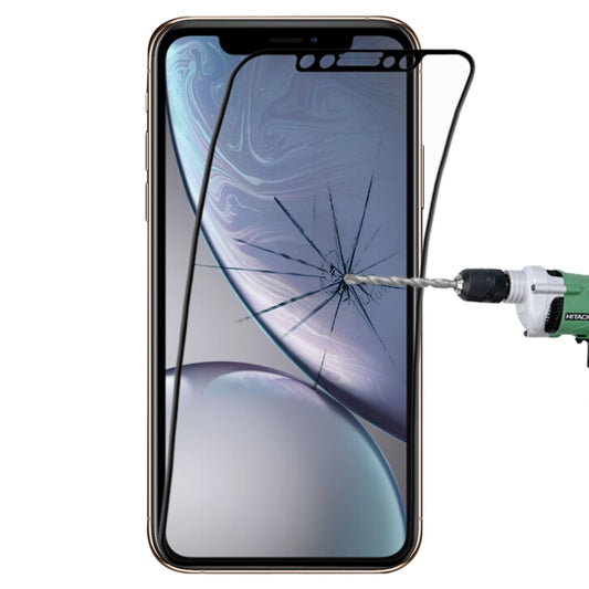 For iPhone 11 / XR 0.1mm 9H Full Screen Flexible Fiber Tempered Glass Film, For iPhone 11 / XR Black, For iPhone 11 / XR White