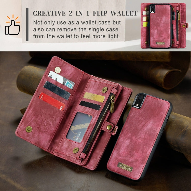 For iPhone XR CaseMe Detachable Multifunctional Horizontal Flip Leather Case with Card Slot & Holder & Zipper Wallet & Photo Frame, For iPhone  XR, For iPhone XR