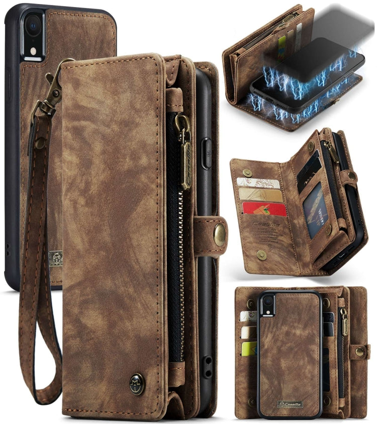 For iPhone XR CaseMe Detachable Multifunctional Horizontal Flip Leather Case with Card Slot & Holder & Zipper Wallet & Photo Frame, For iPhone  XR, For iPhone XR