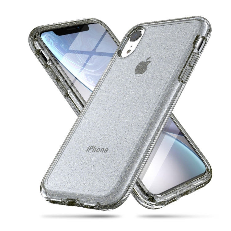 For iPhone XR Shockproof Terminator Style Glitter Powder Protector Case, iPhone XR (Grey), iPhone XR (White), iPhone XR (Pink)