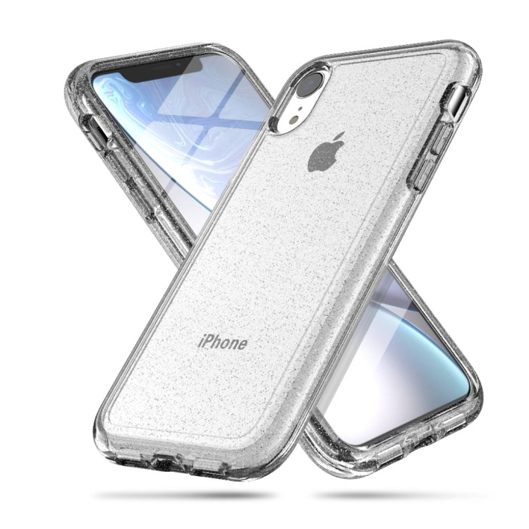 For iPhone XR Shockproof Terminator Style Glitter Powder Protector Case, iPhone XR (Grey), iPhone XR (White), iPhone XR (Pink)